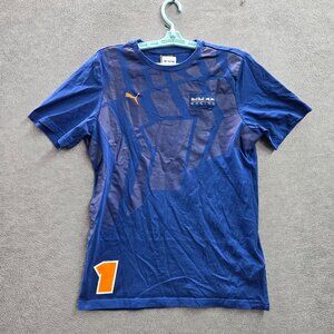 Puma Men Shirt M Blue Geometric Red Bull Racing Formula 1 Max Verstappen